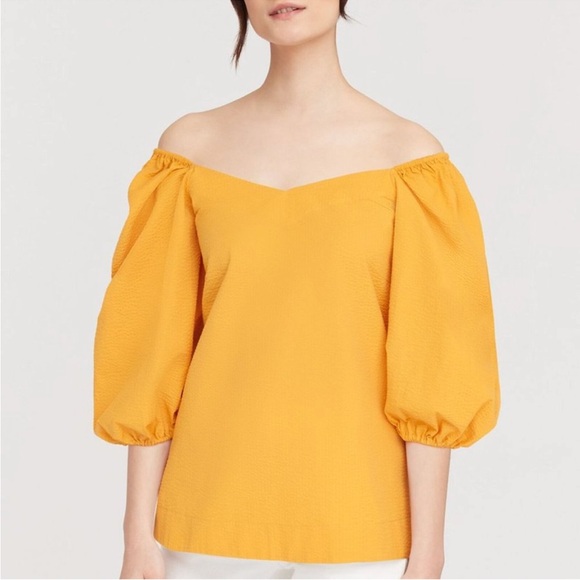 CUYANA seersucker balloon sleeve top - Picture 2 of 8